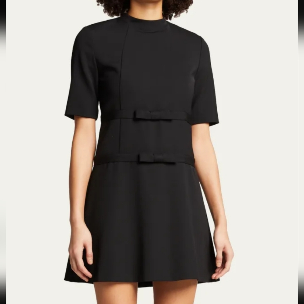 Rebecca Taylor Short-Sleeve Bow Dress Size 4 - Picture 2 of 16